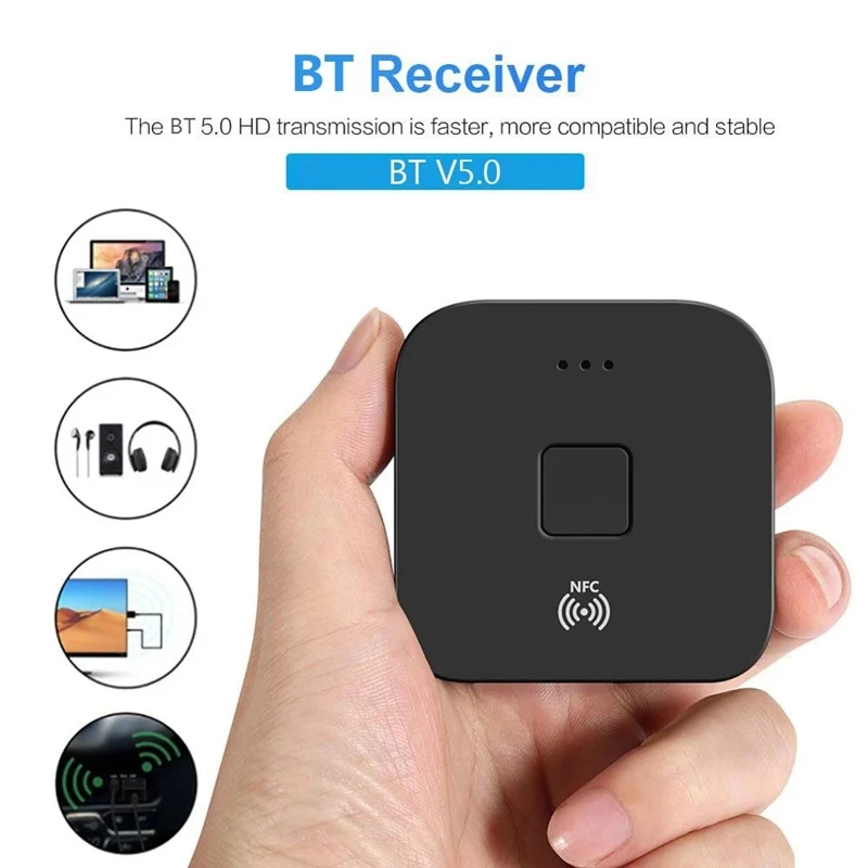 WB11 Bluetooth 5 0 Receiver Wireless o Receiver Adapter APT X NFC CVC6 0 with Microphone AUX Out For Headphones Speaker Car
