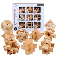 9 unids/set haya 3D hecho a mano vintage Ming lock Luban lock juguetes de madera adultos puzle educativo infantil juguete adulto regalo de Navidad