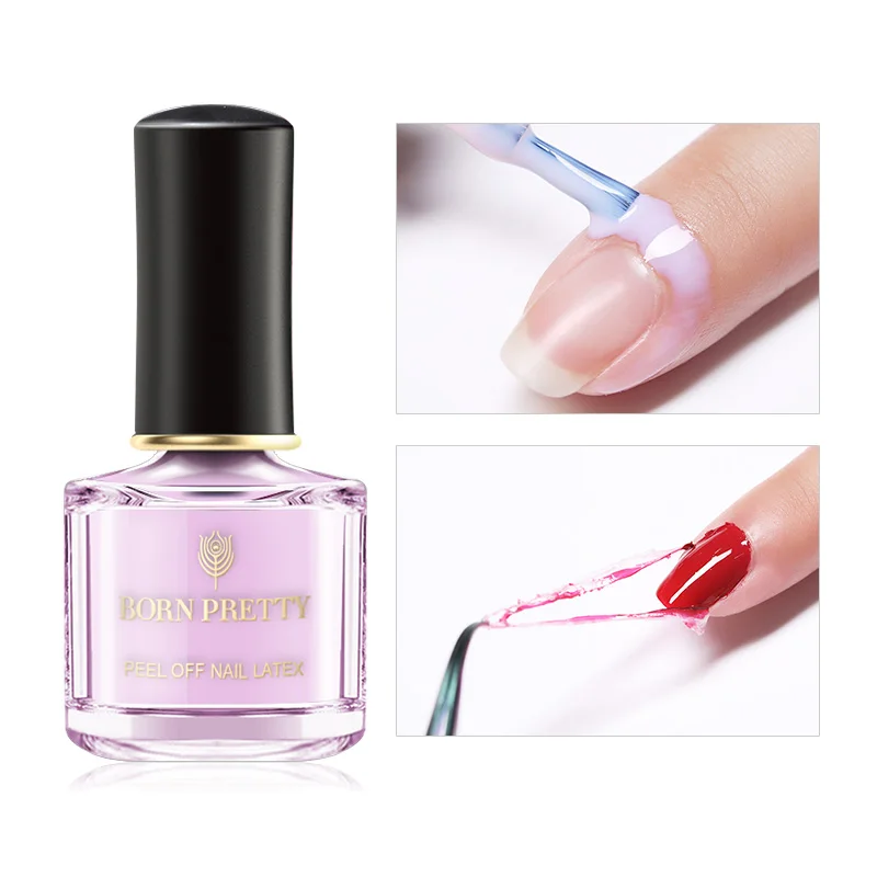 

BORN PRETTY 6ml Peel Off Lacquer Tape Pink Moisturizing Anti-overflow Glue Nail Art Latex Nail Polish Protection Manicure