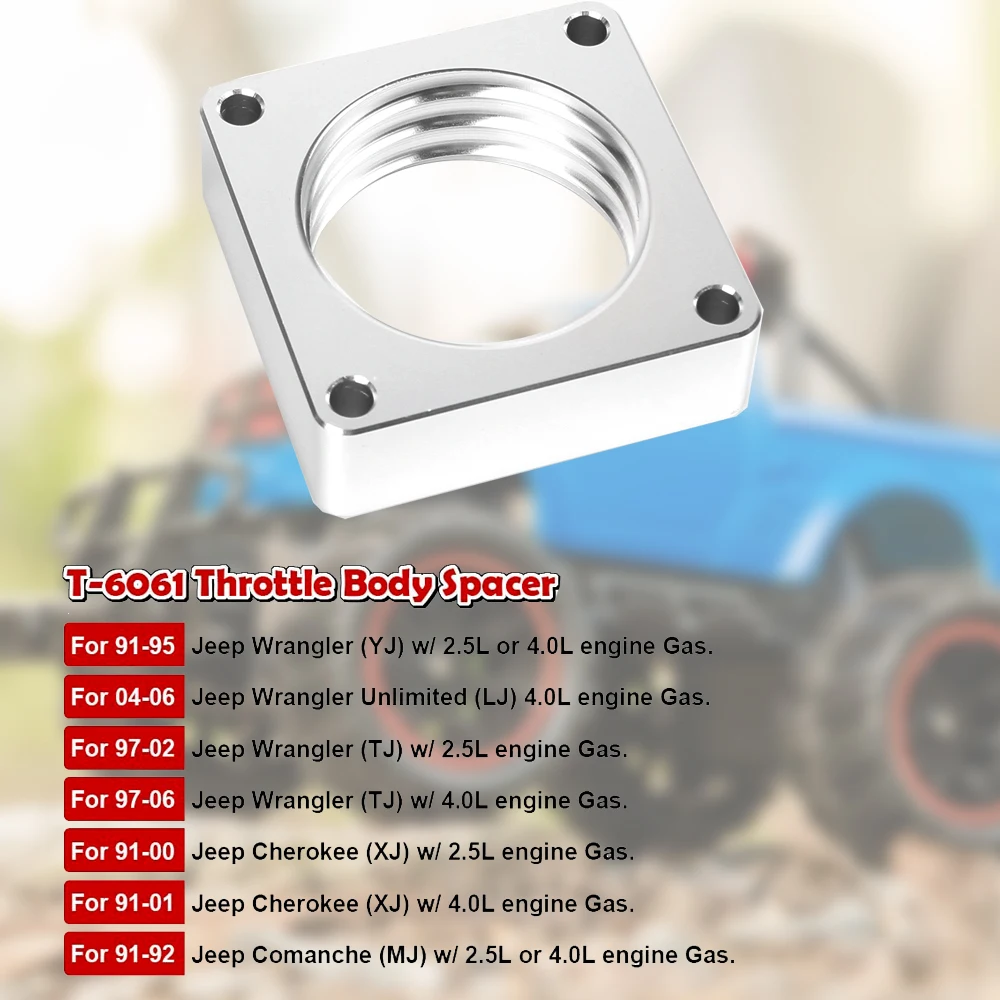 For JEEP TJ LJ YJ XJ MJ 4.0L 2.5L 4-Bolt Throttle Body Spacer Fits For JEEP 4-BOLT 97-06 THB031