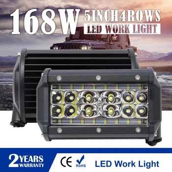 

168W 5inch Car LED Work Light Bar Driving Lamp For Offroad Boat Tractor Truck Fog Light 12V 24V Headlight For ATV Combo Led Bar