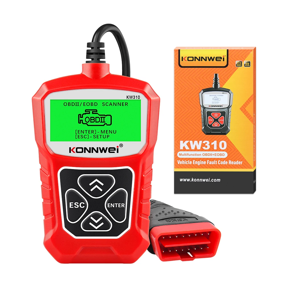 KONNWEI KW310 OBD2 Car Diagnostic Scan Tool Automotive ODB2 Code Reader with Russian OBD 2 Scanner Auto Tools PK ELM 327 V 1 5 Cylinder Stethoscope Code Readers & Scanning Tools