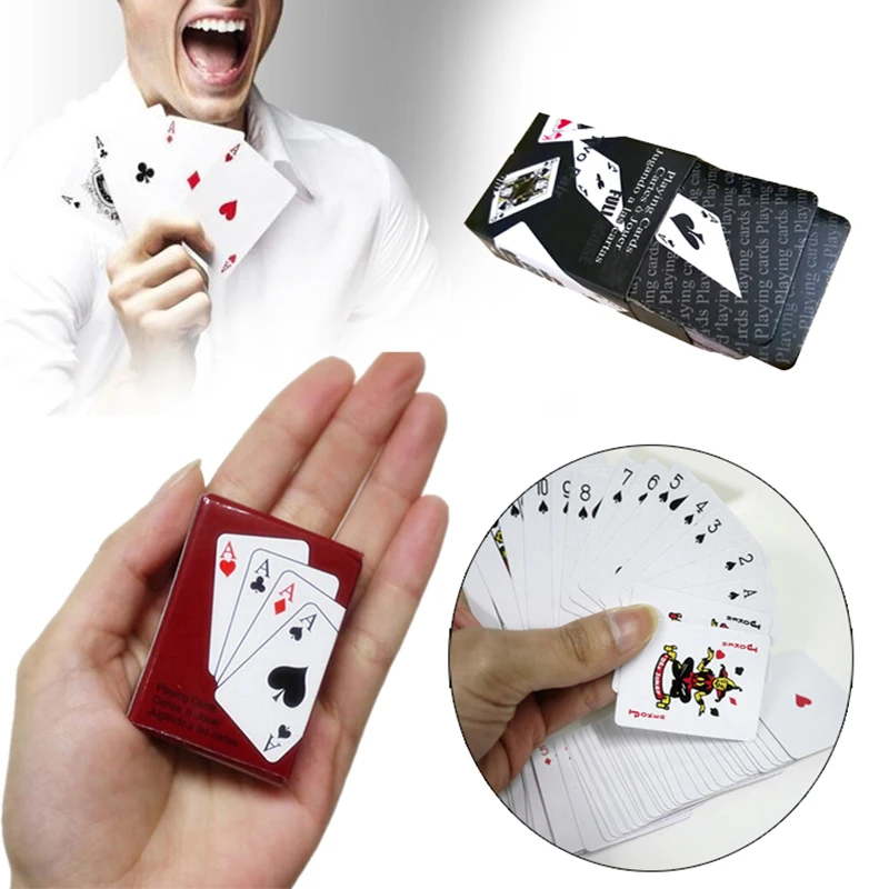 Мини-покер 1 колода игральные карты для путешествий кемпинга портативные развлечения 4 см* 5,5 см* 1,8 см
