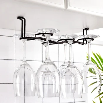 

Space Saving Durable Wine Glass Rack Hotel Home Hanging Table Holder Practical Bar Tool Restaurants Wrought Iron Wedding Storage