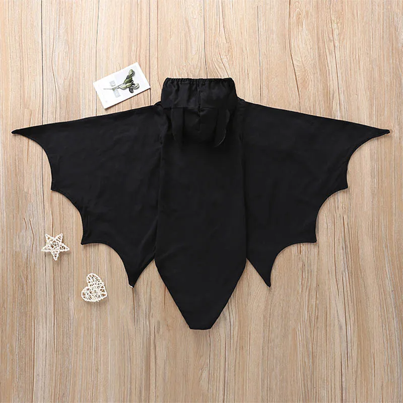 Осенний Детский комбинезон на Хэллоуин с рисунком летучей мыши для маленьких мальчиков и девочек; Детский комбинезон с капюшоном и длинными рукавами; комплект для новорожденных