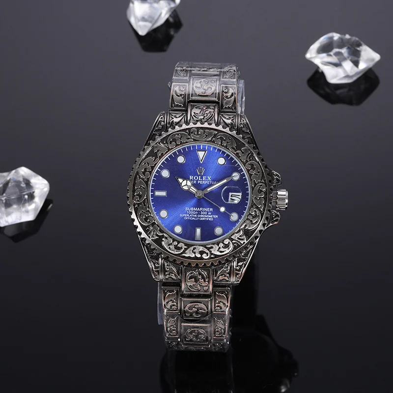 

Rolex- Men's luxury steel watchband wrist Watch New fashion quartz watch Gift Limited edition men's Watch Ord53