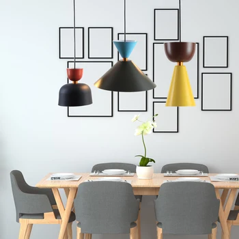 

pendant lights hanging lamp for bar restaurant caffee iron modern simple colorful art lighting