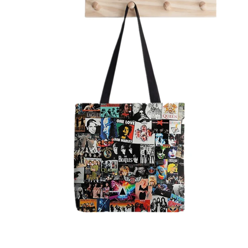 2021 Shopper red bandana print Printed Tote Bag women Harajuku shopper Funny handbag girl Shoulder shopping bag Lady Canvas Bag