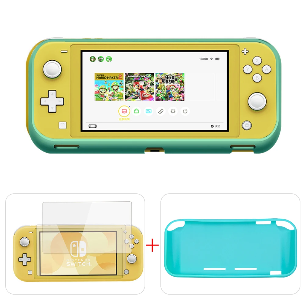 N-Switch Lite Gampad ТПУ задняя крышка с закаленным стеклом протектор экрана 4 слота для игровых карт игровой коврик контроллер протектор