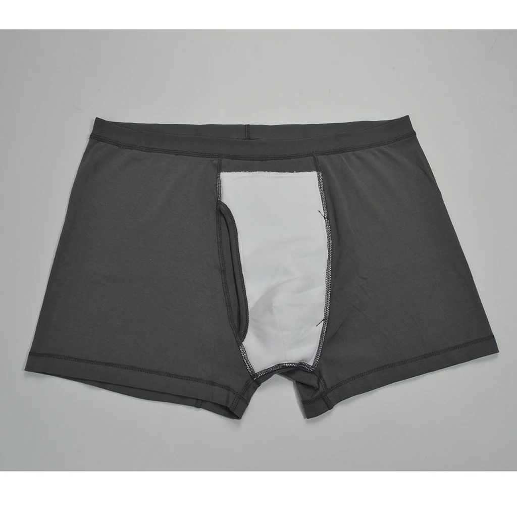 Comfortable Men's Washable IncontinenceUnderwear Open Fly Underwear Patient Breathable Pant for Patients Elderly