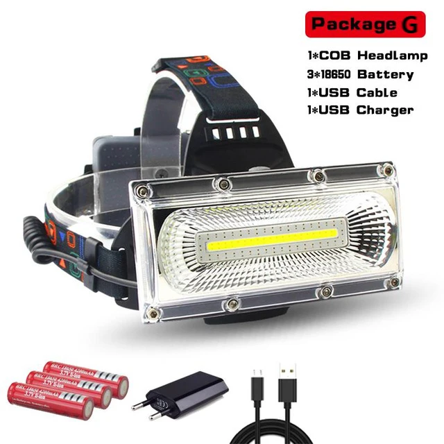 60000lm светодиодные лампы в фары супер яркий ремонт лампа USB заряжаемый прожектор 18650 батарея налобный фонарь Открытый Рыбалка Свет - Испускаемый цвет: Package   G