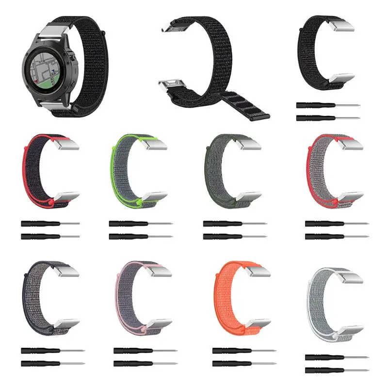 

Quick Release Watch Band Breathable Nylon Loop Soft Sport Wrist Strap for garmin Fenix 6X/5X/5X Plus/3/HR/Tactix Bravo/D2 Delta