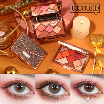 

11 colors matte pearlescent glitter waterproof eye shadow pigment palette makeup cosmetics cute bag shape TSLM2