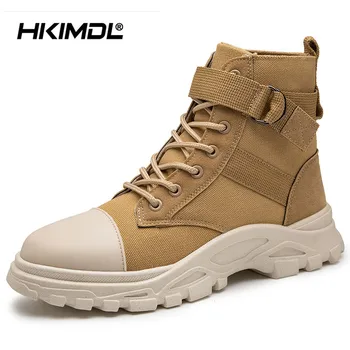 

HKIMDL Quality Special Force Tactical Desert Combat Ankle Boats Army Work Shoes Winter Autumn Men Military Boots Leather Snow Bo