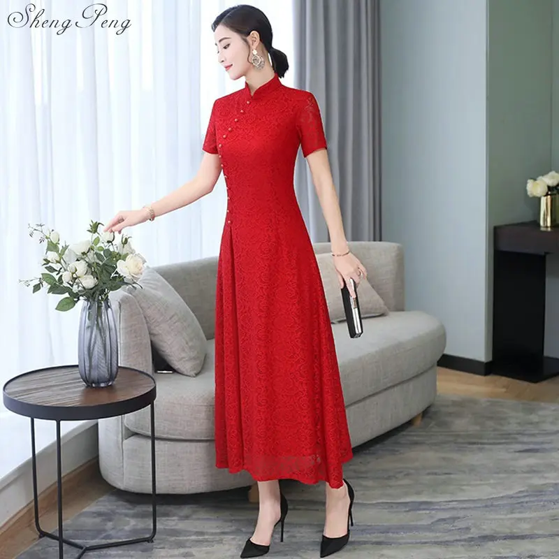 2019 весеннее элегантное Ретро китайское традиционное платье Cheongsam женское