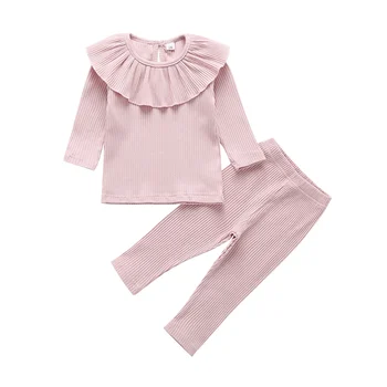 

Sleepwear Girls Baby Ruffles Outfit Set Toddler Clothes Girls Long Sleeve Shirt Tops Autumn Winter Sleepwear 2pcs Clothes Baby