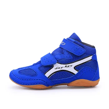 

Professional Kids Wrestling Shoes Outdoor Red Blue Rubber Child Boxing Boots Comfortble Boys Girls Fitness Training Sneakers