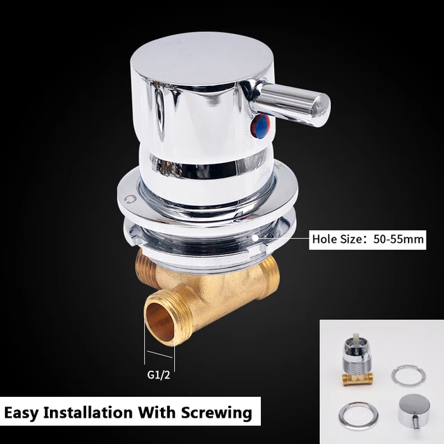 New 1Way Shower Room Mixer Faucet Shower Valve Diverter Hole Size 50-55mm Ceramic Cartridge Cold & Hot Water Tap Screw Thread SF-101LW-1GN-A50-LK