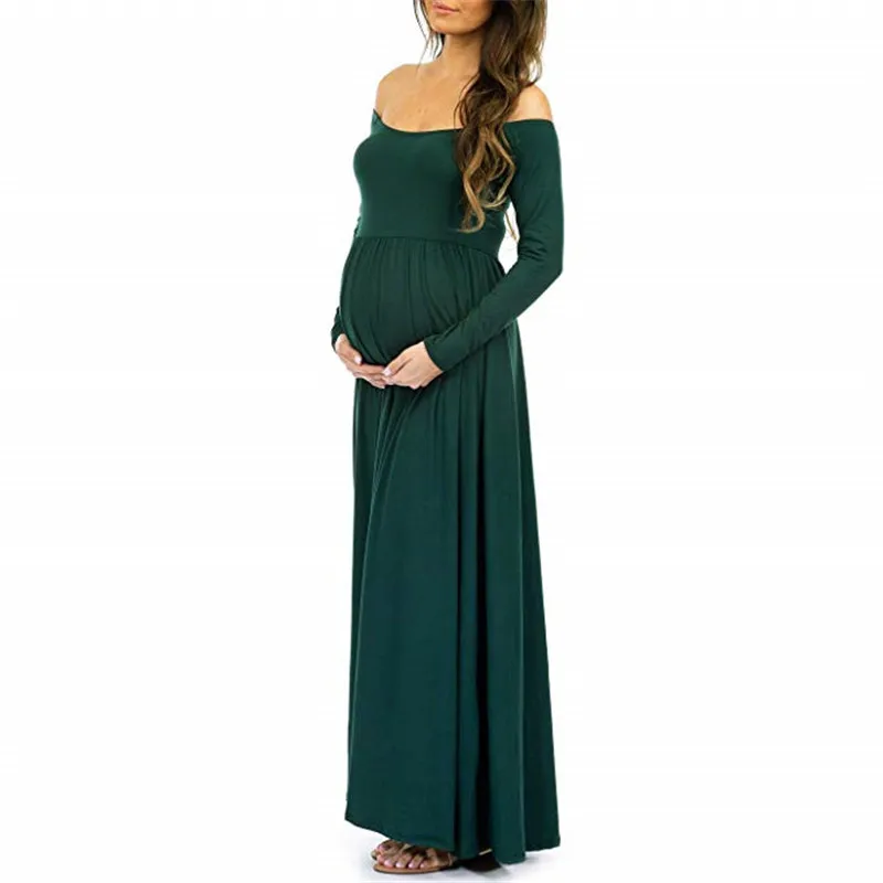 Fashion Maternity Shoot Dress Floral Print Maternity Gown Photo Prop Long Pregnancy Dress Photography Clothes For Pregnant Women (12)