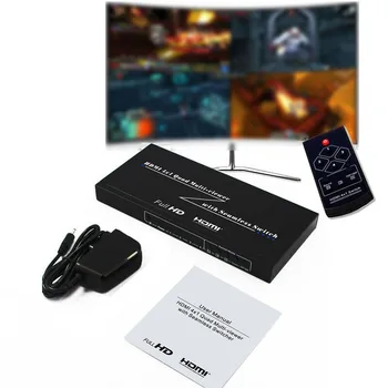 

Display 1080P 4K 2.5K Computer Accessory DNF Multi-Viewer Switcher KVM Switches Picture Splitter 4 In 1 Out HDMI Remote Meeting