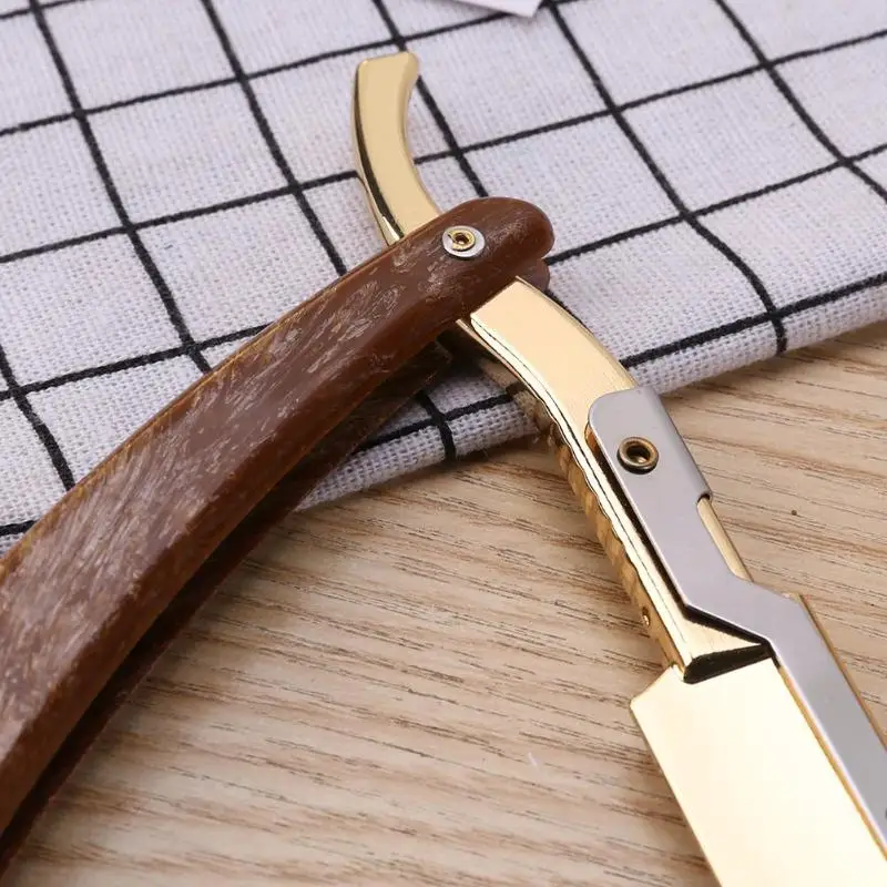 Металлическая пластиковая бритва с прямой кромкой, лезвие для бритвы, ручка для лица, инструмент для бритья бровей