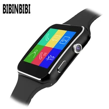 X6 Smartwatch Bluetooth Camera Sim Card Smart Sports Watch Wristband Touch Screen Pedometer  Men Women Support Multi Language