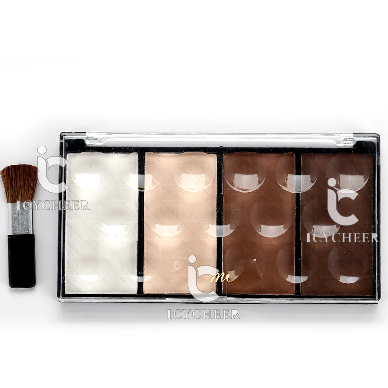 Matte Eye Shadow Pallete 4 Color Bronzer and Highlighter Powder Nose Shadow Shadding Blush Makeup Concealer Cosmetics Eye Shadow