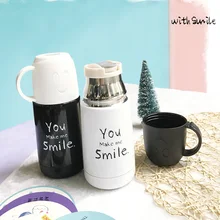 Smile Face термос чашки портативная бутылка для воды для взрослых дорожные бутылки вакуумная колба