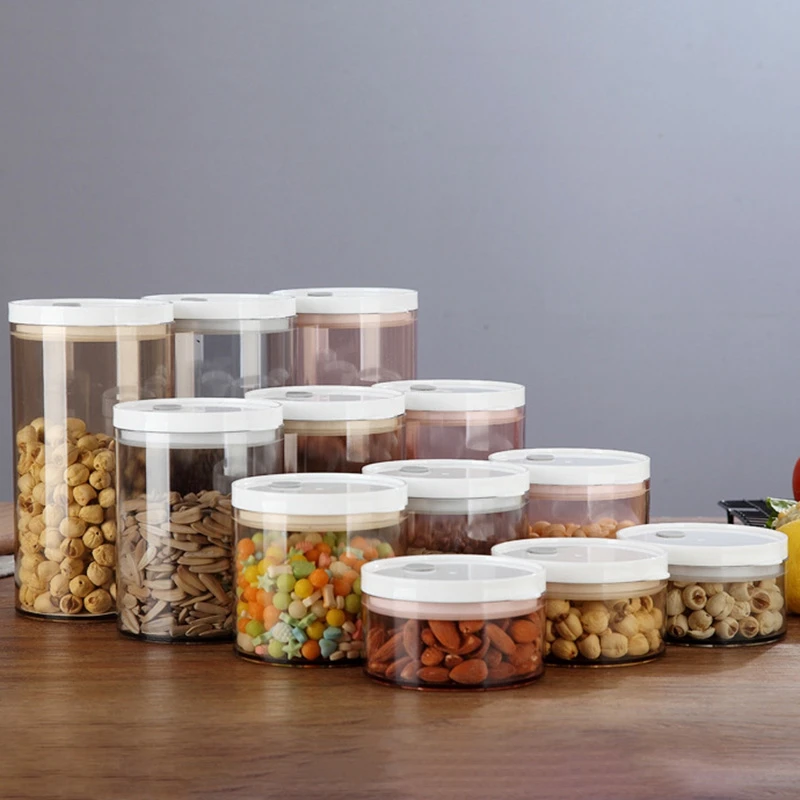 4 шт. коробка для хранения продуктов прозрачный контейнер набор с Pour кухонные крышки еда герметичные закуски сухофрукты зерна кофе в зернах бак для хранения C