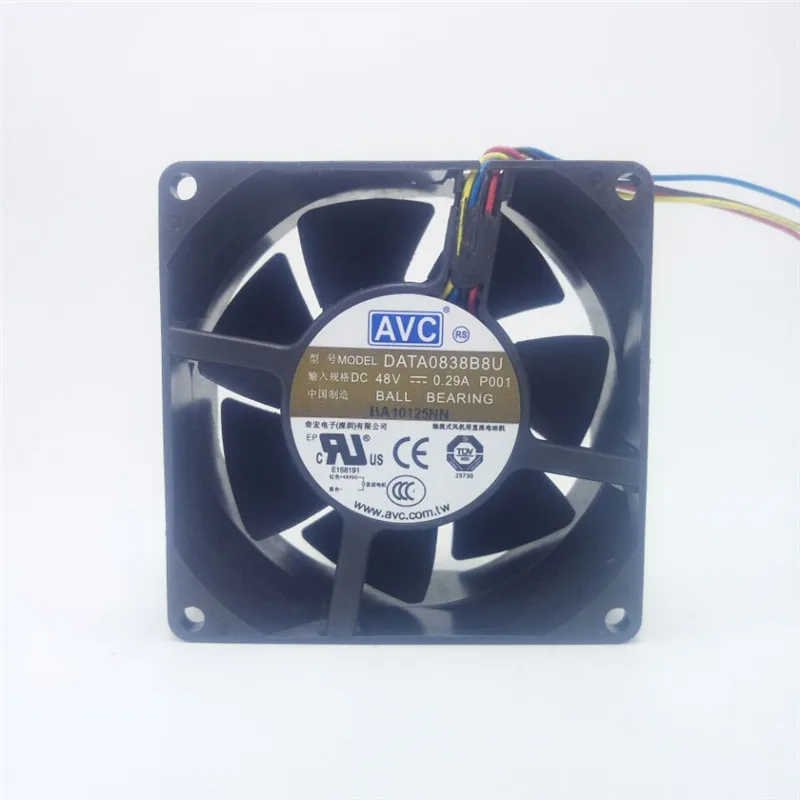 AVC DATA0838B8U 8038 8 см DC 48V 0.29A 4 провода двойной шариковый вентилятор охлаждения