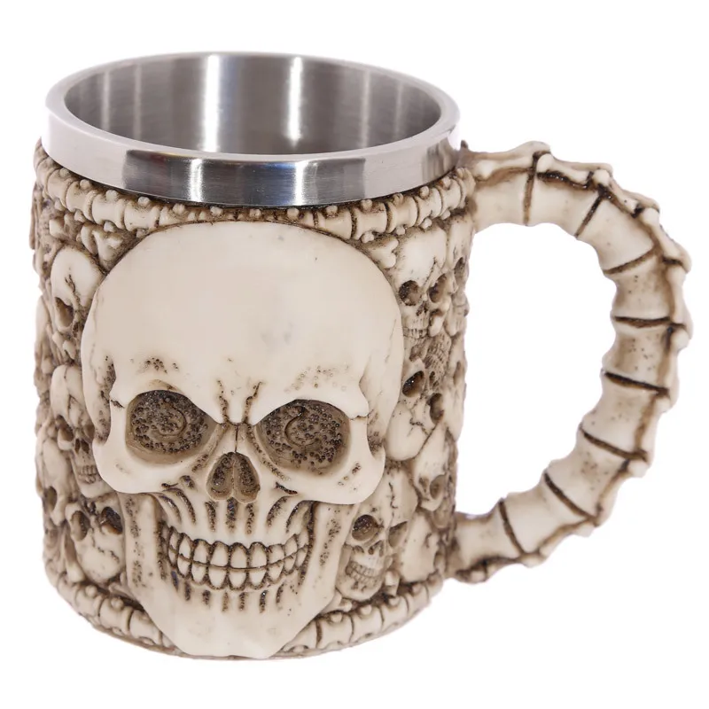 Omife Creative Skull Mug Game Of Thrones 3D Beer Cups Viking Anime Wine Tumbler Cartoon Coffee Cup Halloween Mugs Gift Drinkware - Цвет: Big skeleton