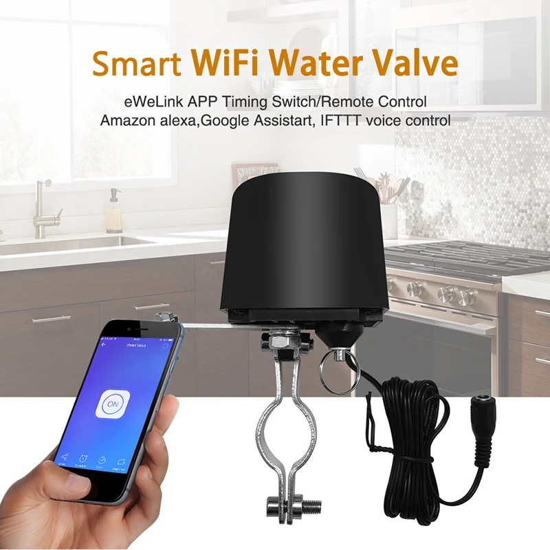 Smart Water Gas Valve Home Sensor Shutoff Voice/APP Remote Control EWeLink For Alexa Google Assistant DIY Home Automation