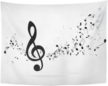 

Red Jazz Music Notes and Shadow Abstract Musical Mensural Notation Black Symbols Value Staff Graphic Tune Tapestry Home Decor