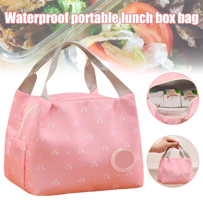 Functional Pattern Cooler Lunch Box Portable Insulated Canvas Lunch Bag Thermal Food Picnic Lunch Bags For Women Kids Lunch Bag