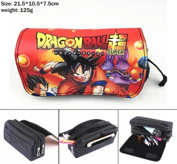

Anime Dragon Ball Z Goku Canvas Pencil Case Women portable travel Cosmetic bag Student Zip penbag Cartoon Makeupbag Stationery
