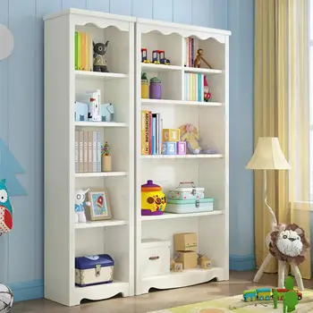 

Modern Simple Bookshelf Children's Bookcase Simple Floor Shelf Solid Wood Storage Shelf Creative Korean Student Bookshelf