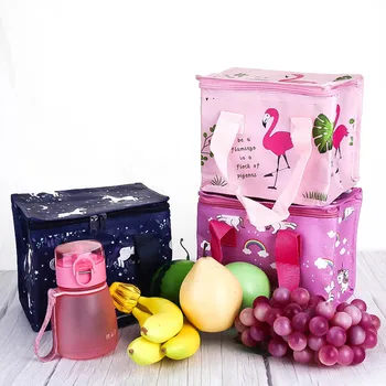 

2019 New Waterproof Convenient Bag Flamingo Childrens Kids Unicorn Lunch Bags Insulated Cool Bag Picnic Bags School Lunchbox