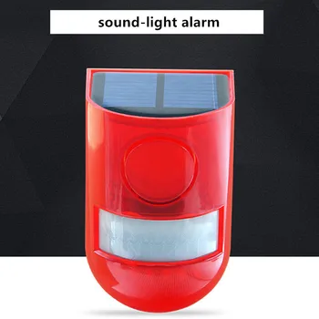 

Solar Powered Infrared Motion Sensor Automatic Detector Siren Strobe Alarm System Alarm Systen for Home Yard Outdoor Security