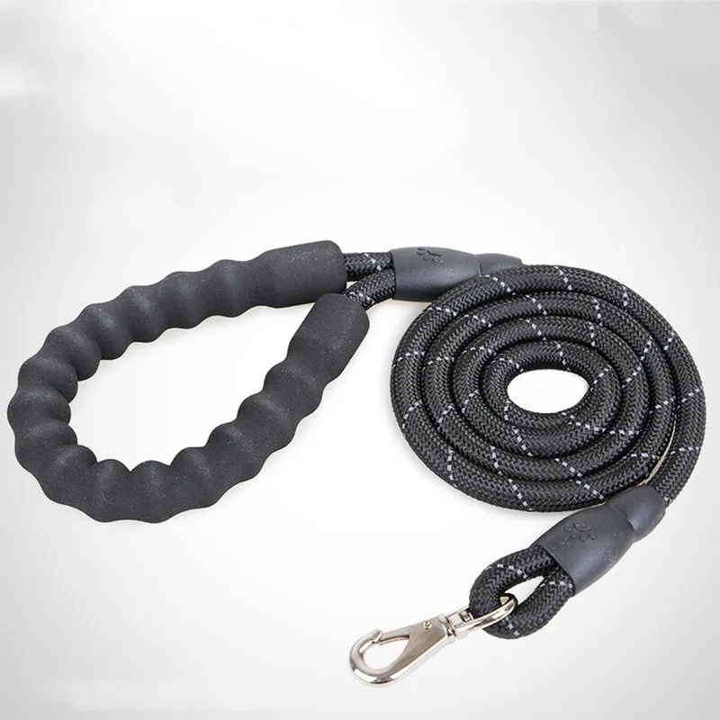 

ZOLLOR Thick Nylon Dog Leash Comfortable Leather Control Leash For Small Medium Large Dog Pitbull Gold Retriever Accessories