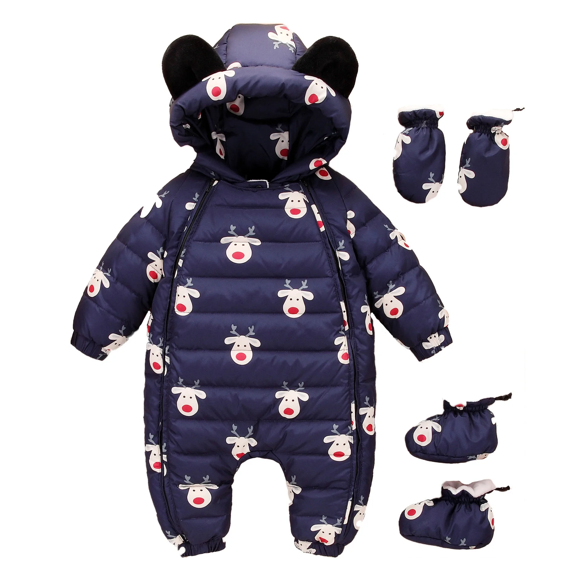 

Overalls with Coats Infant Baby Outfit Warm Duck Down Baby Snowsuit Thicken Boy Girl Jumpsuit Toddler Newborn Winter Ru 1 2 T