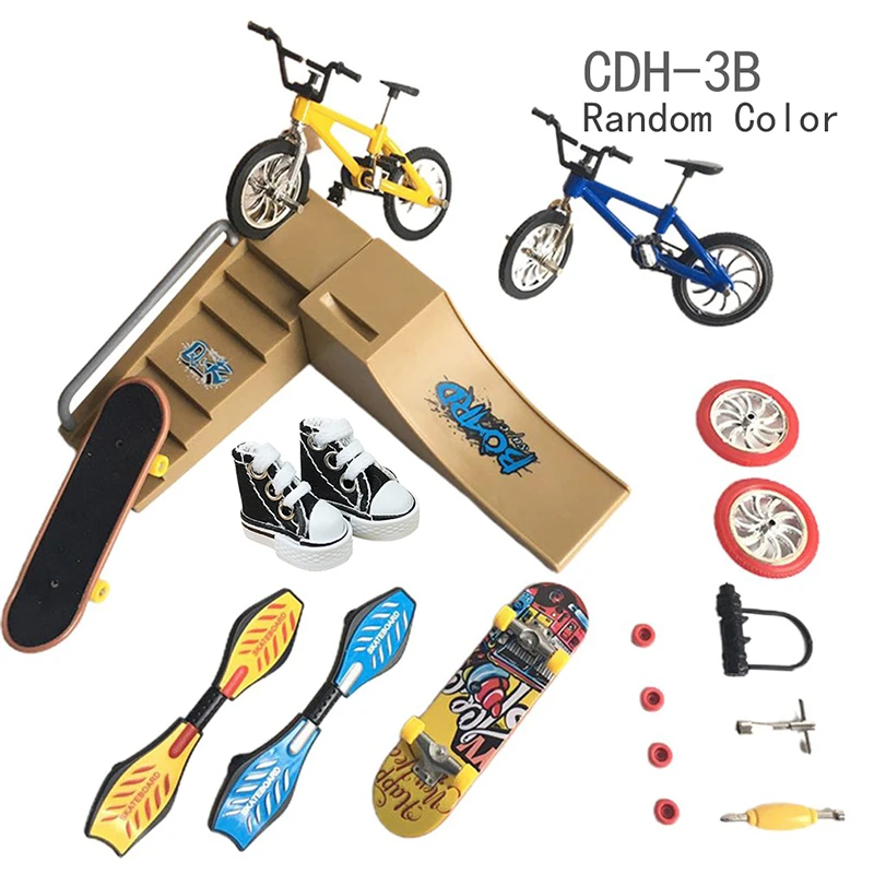 Two Wheel Finger Scooter Deck Bmx Fingertip Fingerboard Shoes Mini Ramp Skateboarding Finger