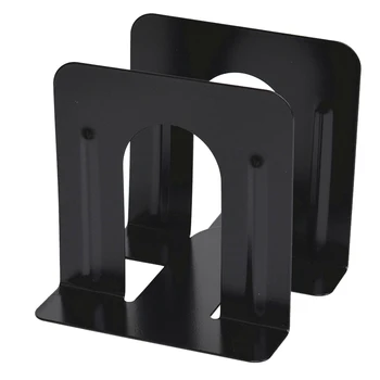 

1 Pair Storage Gift Stationery Desk Organizer Bookend Study Room Non Skid Universal Decorations Library Office Metal Stand Home