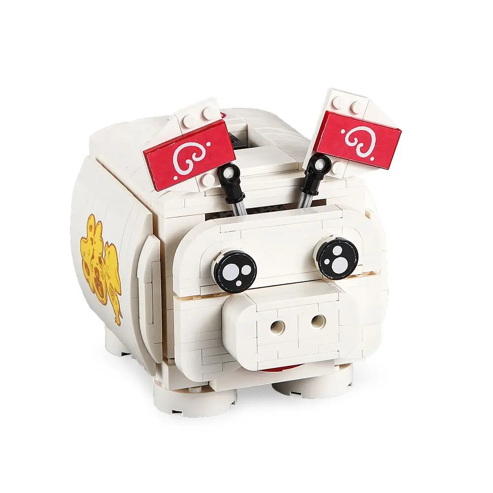 

Sound and light induction Building block piggy bank toy