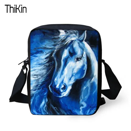 THIKIN Crazy Horse мини-сумка через плечо, повседневная сумка на плечо для женщин и мужчин, сумки-мессенджеры для девочек и мальчиков, сумка для книг, пляжная сумка - Цвет: as picture