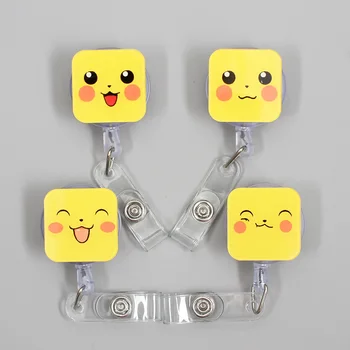 

Creative 60cm Cartoon Acrylic Square Pikachu Identity Retractable Badge Reel Student Nurse Exhibition Enfermera Name Card Chest