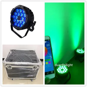 

with charging flycase 6pcs waterproof led wash spot par battery flat par ip65 rgbwauv wireless led par 18*18w