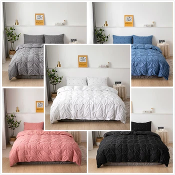 

Luxury Duvet Cover Sets Solid Comforter Set Bedding Queen King Size Bed Cover Sets With Pillowcase DF01#
