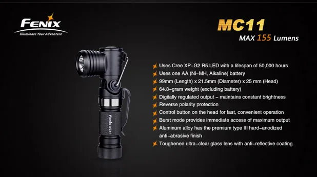 Fenix MC11 Регулируемый угловой Головной фонарь-рождественское предложение