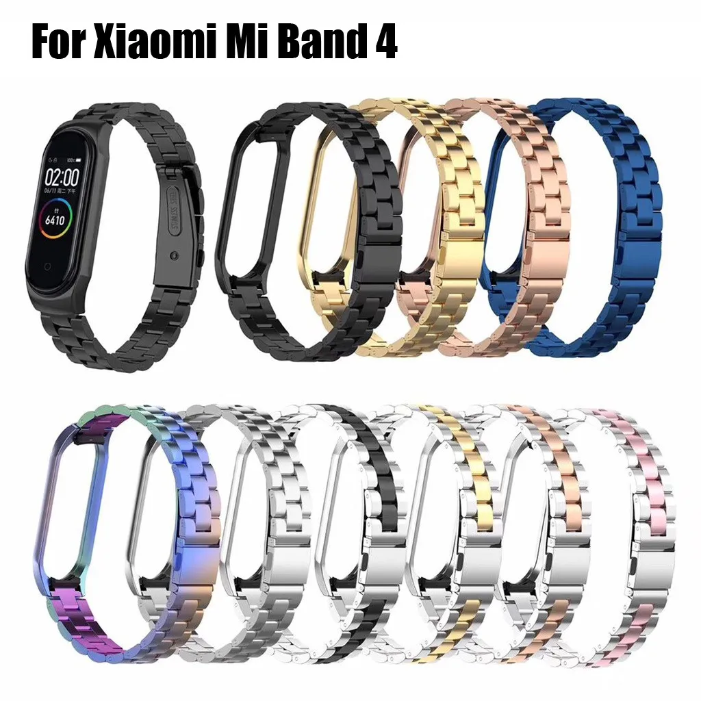 Браслет Beautyss для xiaomi mi Band 4 ремешок спортивных часов Часы из нержавеющей стали band