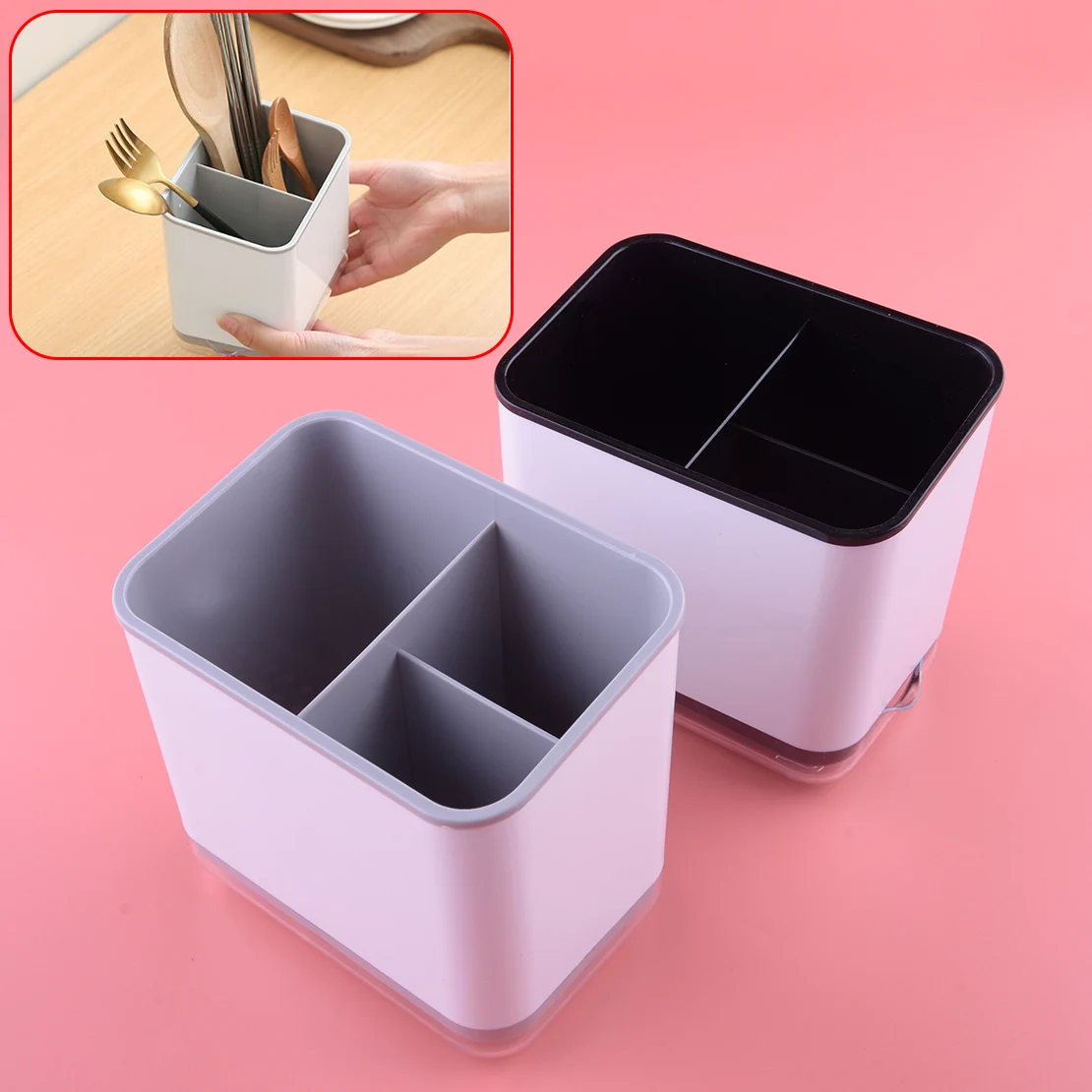 

Multifunctional Spoon Chopstick Cutlery Storage Drain Rack Holder Box Organizer For Kitchen Anti-mold
